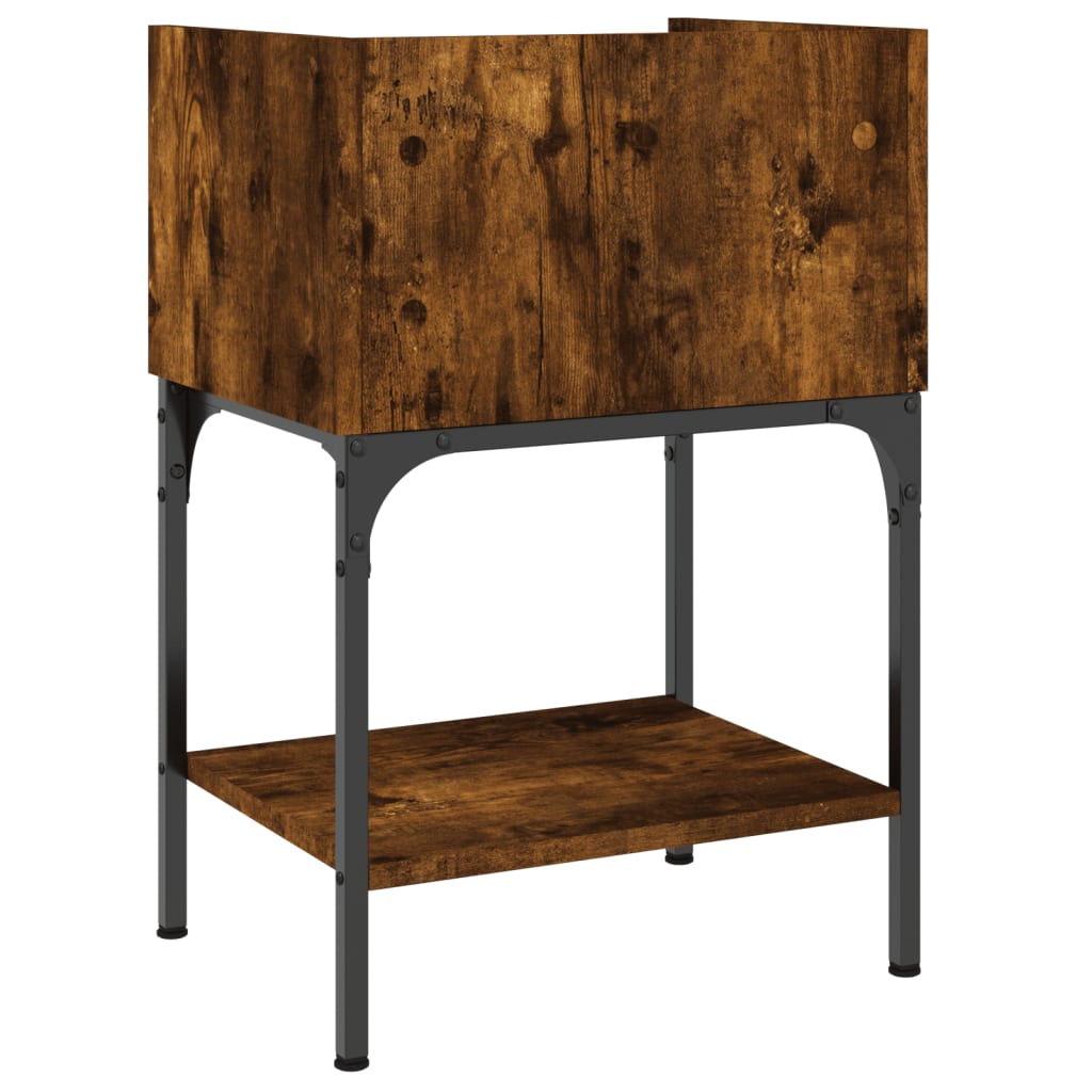 vidaXL Bedside Table Smoked Oak 40.5x31x60 cm Engineered Wood