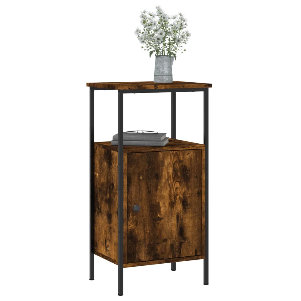 vidaXL Bedside Cabinet Smoked Oak 41x31x80 cm Engineered Wood