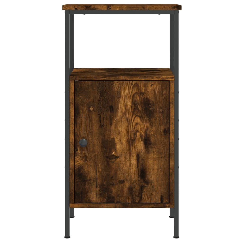 vidaXL Bedside Cabinet Smoked Oak 41x31x80 cm Engineered Wood