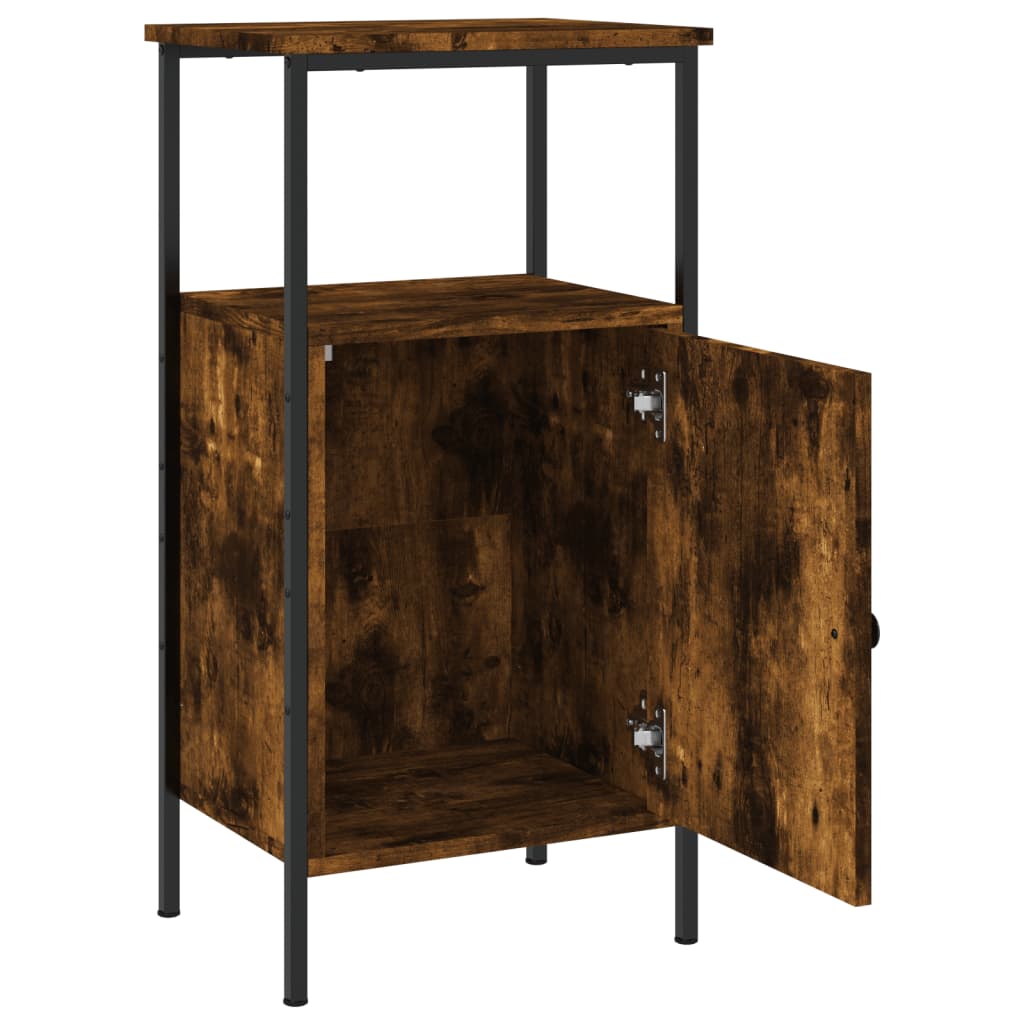 vidaXL Bedside Cabinet Smoked Oak 41x31x80 cm Engineered Wood