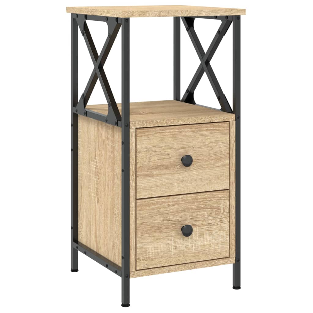 vidaXL Bedside Cabinets 2 pcs Sonoma Oak 34x35.5x70 cm Engineered Wood