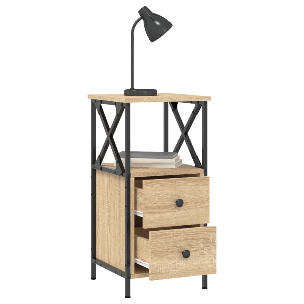 vidaXL Bedside Cabinets 2 pcs Sonoma Oak 34x35.5x70 cm Engineered Wood