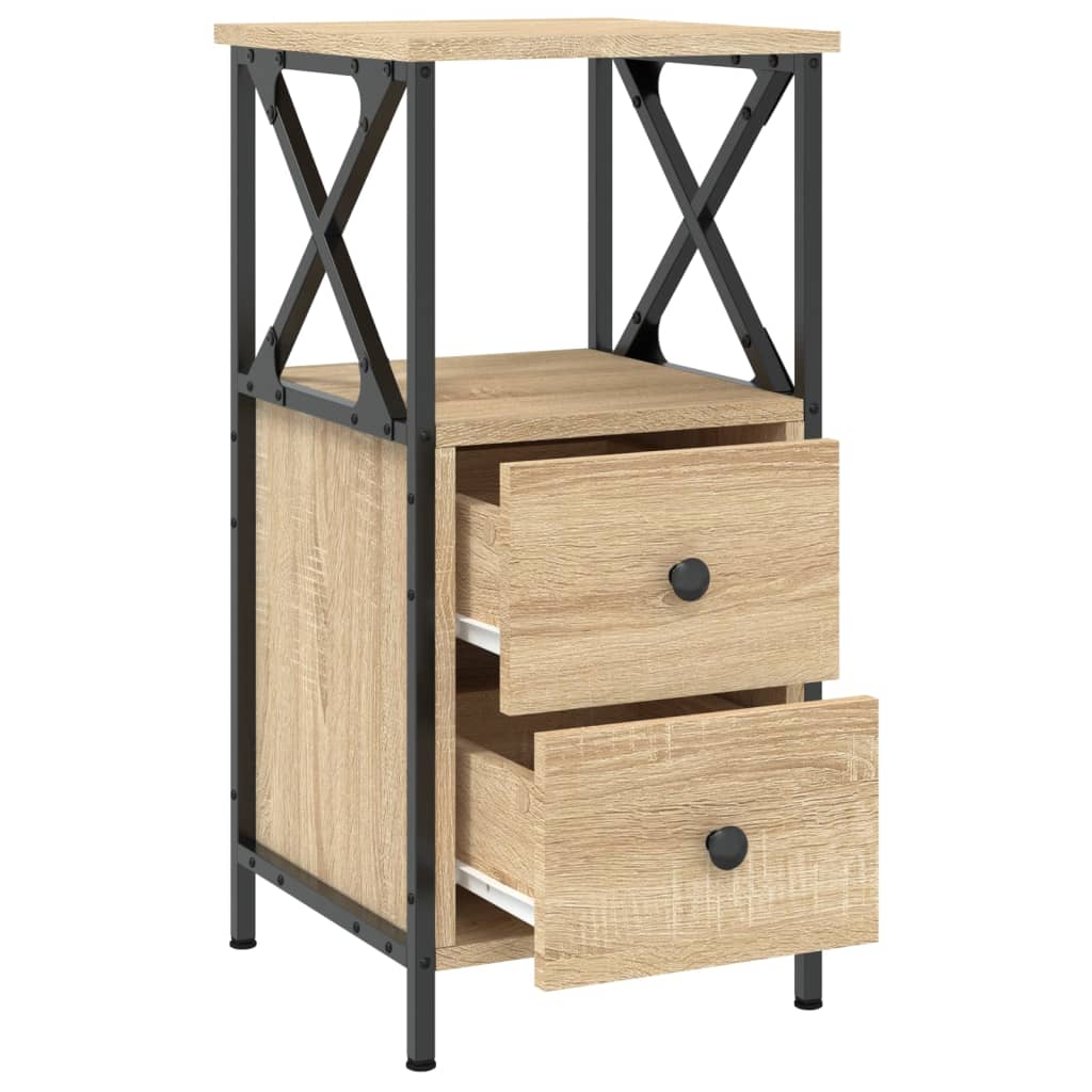 vidaXL Bedside Cabinets 2 pcs Sonoma Oak 34x35.5x70 cm Engineered Wood