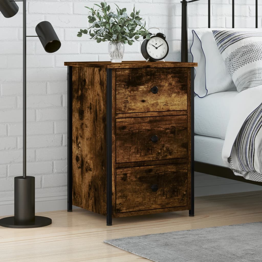 Bedside Cabinets 40x36x60 cm Engineered Wood Smoked oak 1