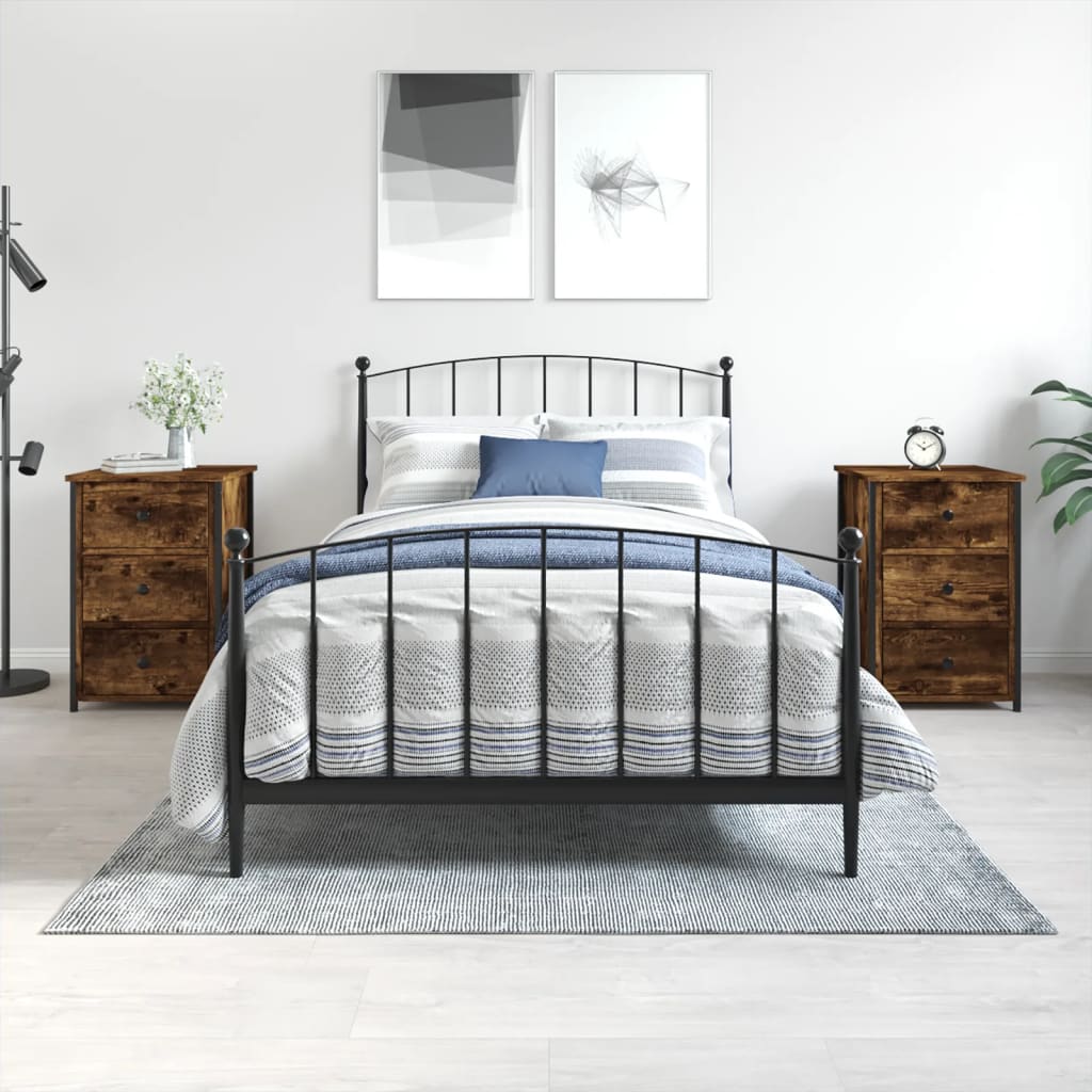 Bedside Cabinets 40x36x60 cm Engineered Wood Smoked oak 2