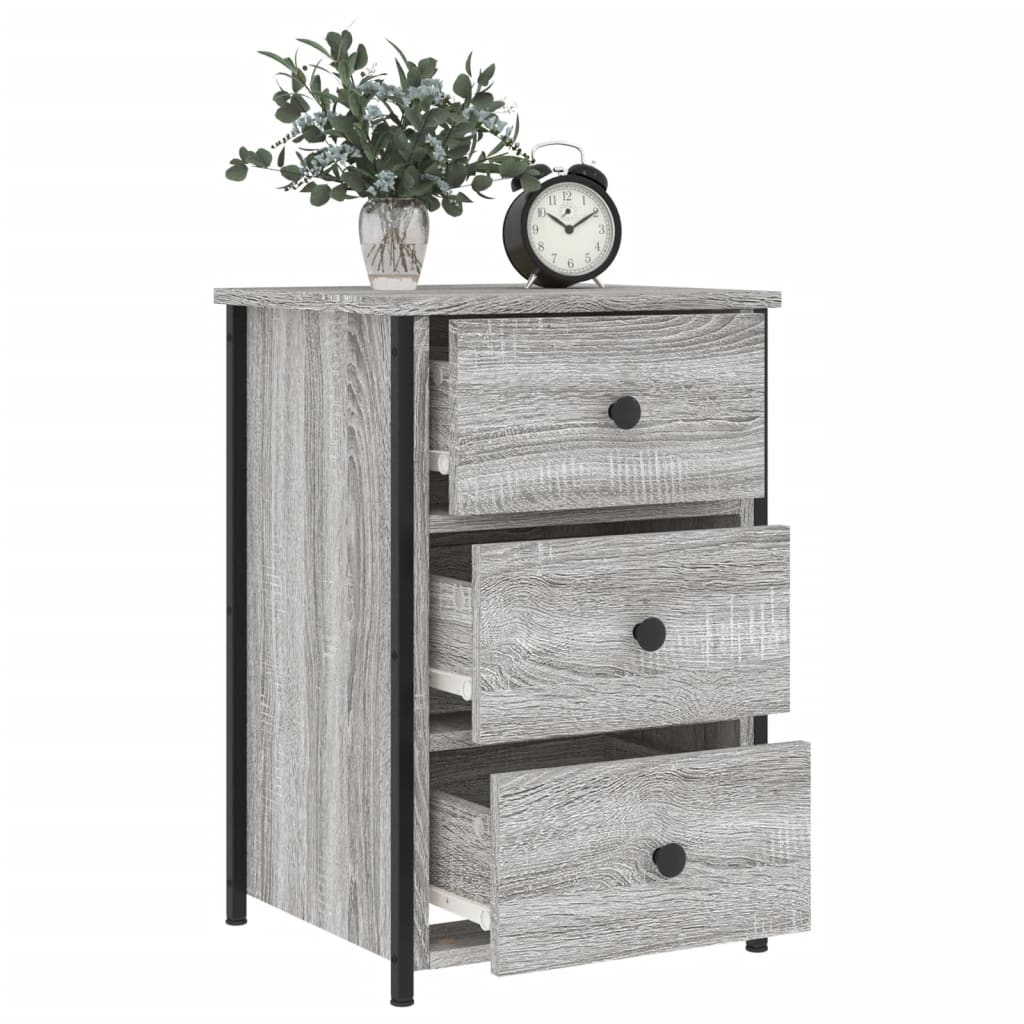 vidaXL Bedside Cabinet Grey Sonoma 40x36x60 cm Engineered Wood