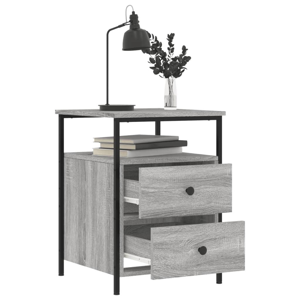 vidaXL Bedside Cabinet Grey Sonoma 44x45x60 cm Engineered Wood