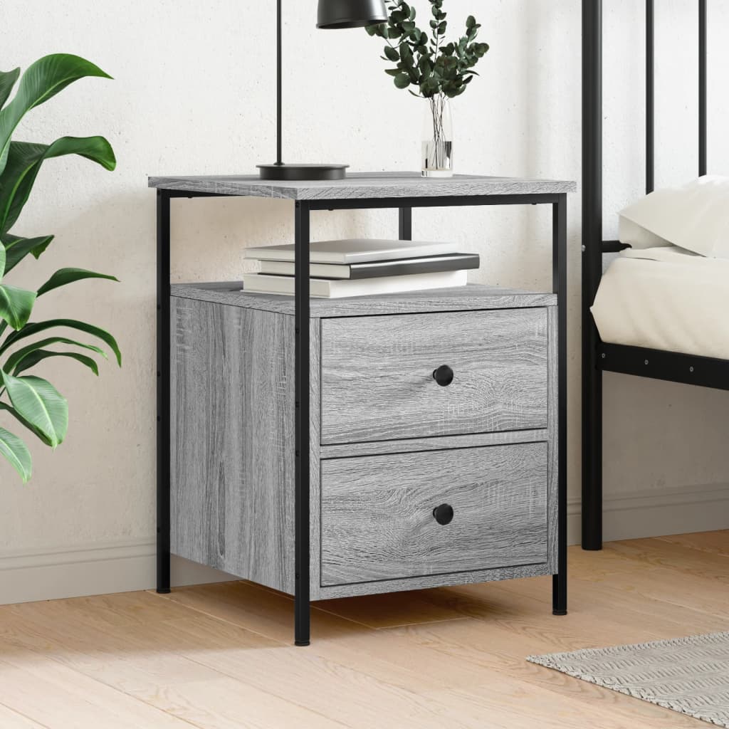 vidaXL Bedside Cabinet Grey Sonoma 44x45x60 cm Engineered Wood