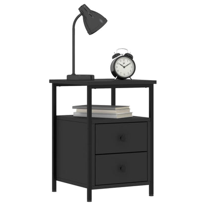 vidaXL Bedside Cabinets 2 pcs Black 34x35.5x50 cm Engineered Wood