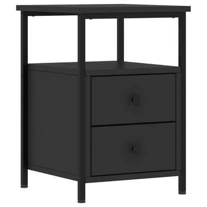 vidaXL Bedside Cabinets 2 pcs Black 34x35.5x50 cm Engineered Wood