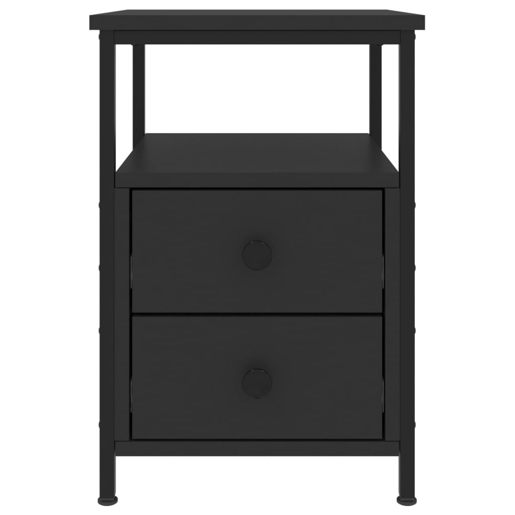 vidaXL Bedside Cabinets 2 pcs Black 34x35.5x50 cm Engineered Wood