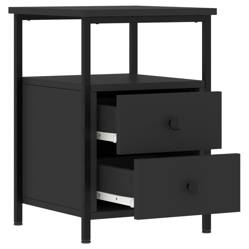 vidaXL Bedside Cabinets 2 pcs Black 34x35.5x50 cm Engineered Wood