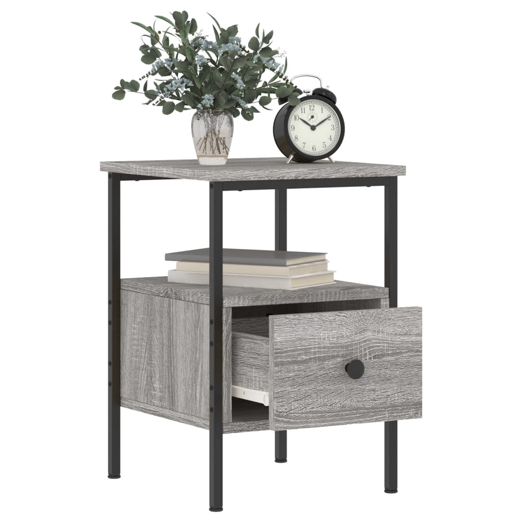 vidaXL Bedside Cabinet Grey Sonoma 34x36x50 cm Engineered Wood