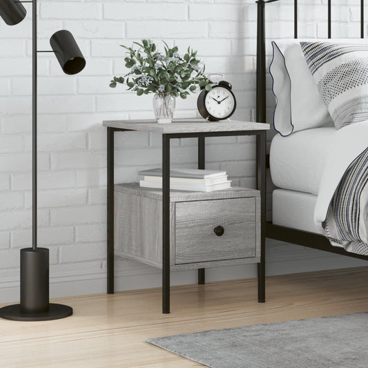 vidaXL Bedside Cabinet Grey Sonoma 34x36x50 cm Engineered Wood