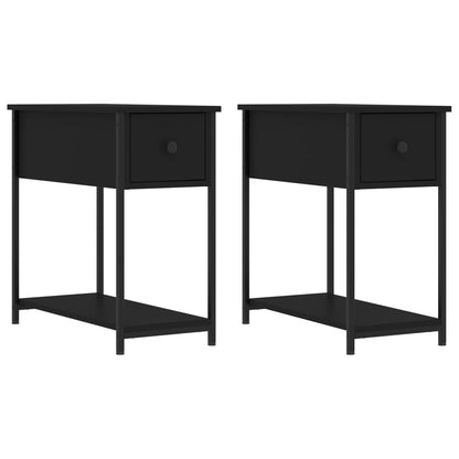 vidaXL Bedside Cabinets 2 pcs Black 30x60x60 cm Engineered Wood