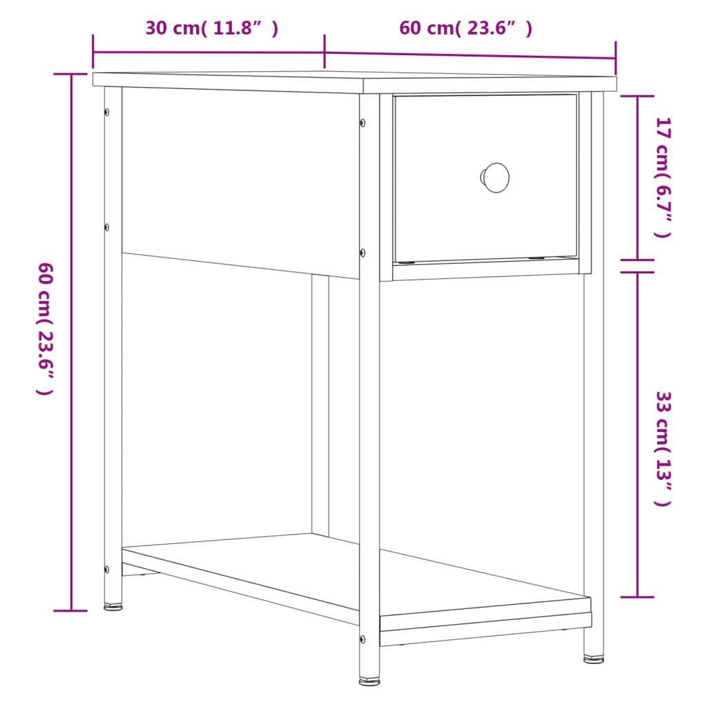 vidaXL Bedside Cabinets 2 pcs Sonoma Oak 30x60x60 cm Engineered Wood