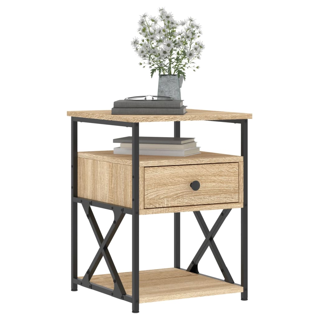 vidaXL Bedside Cabinet Sonoma Oak 40x42x55 cm Engineered Wood