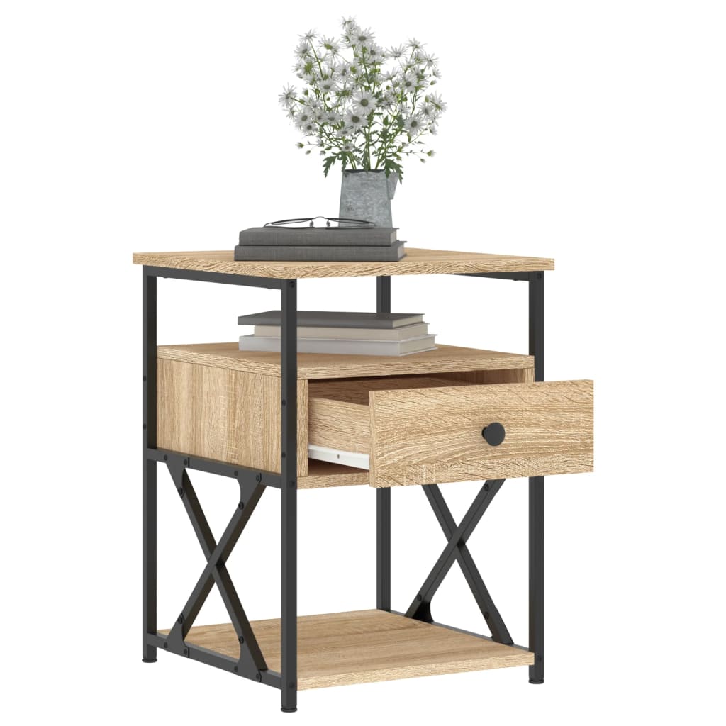 vidaXL Bedside Cabinet Sonoma Oak 40x42x55 cm Engineered Wood