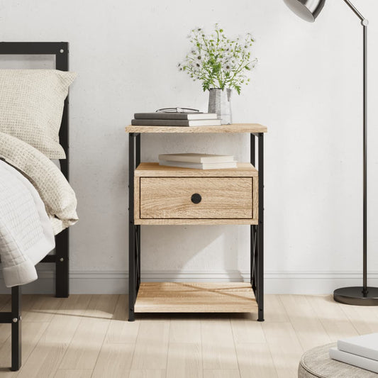 vidaXL Bedside Cabinet Sonoma Oak 40x42x55 cm Engineered Wood