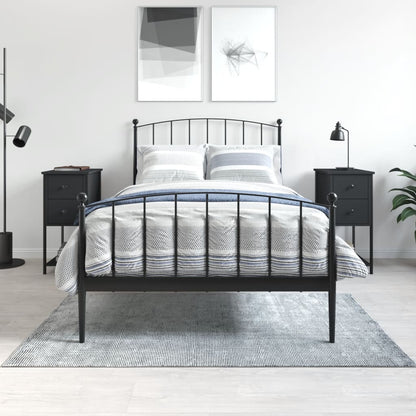 Bedside Cabinet 32x42x70 cm Engineered Wood Black 2
