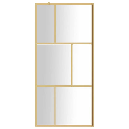 Walk-in Shower Wall with Clear ESG Glass Gold 80 x 195 cm