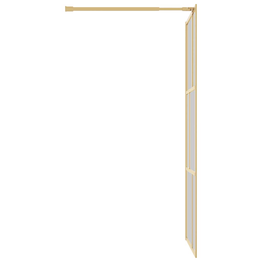 Walk-in Shower Wall with Clear ESG Glass Gold 80 x 195 cm