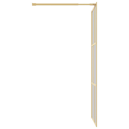 Walk-in Shower Wall with Clear ESG Glass Gold 80 x 195 cm