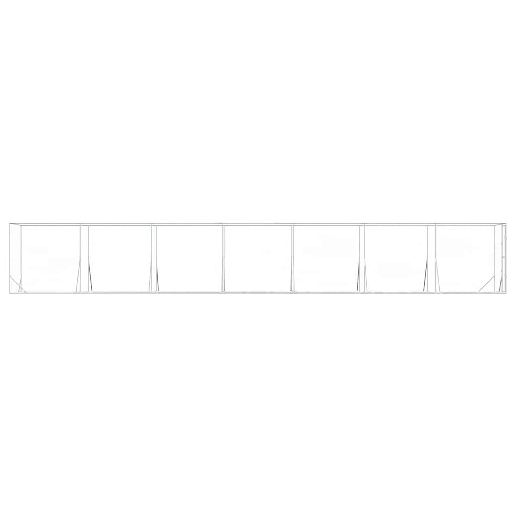 vidaXL Outdoor Dog Kennel Silver 2x14x2 m Galvanised Steel 5