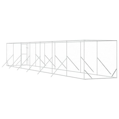 vidaXL Outdoor Dog Kennel Silver 2x14x2 m Galvanised Steel 6