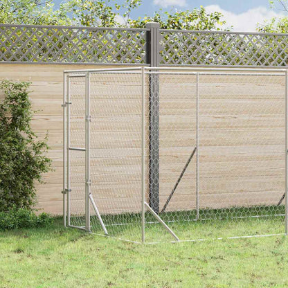 vidaXL Outdoor Dog Kennel Silver 2x14x2 m Galvanised Steel 1
