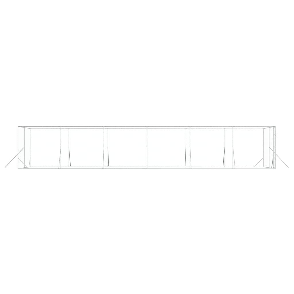 vidaXL Outdoor Dog Kennel Silver 4x12x2 m Galvanised Steel 5