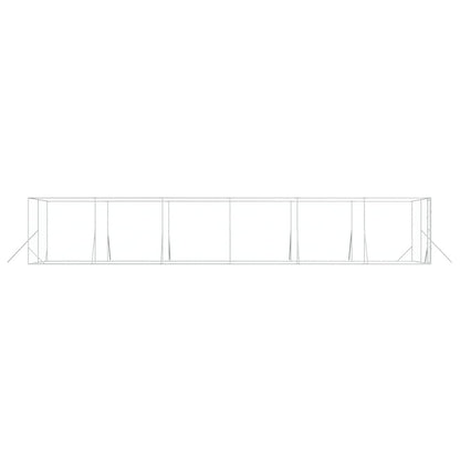 vidaXL Outdoor Dog Kennel Silver 4x12x2 m Galvanised Steel 5