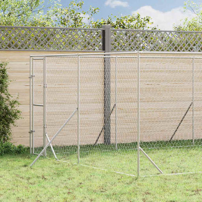 vidaXL Outdoor Dog Kennel Silver 4x12x2 m Galvanised Steel 1