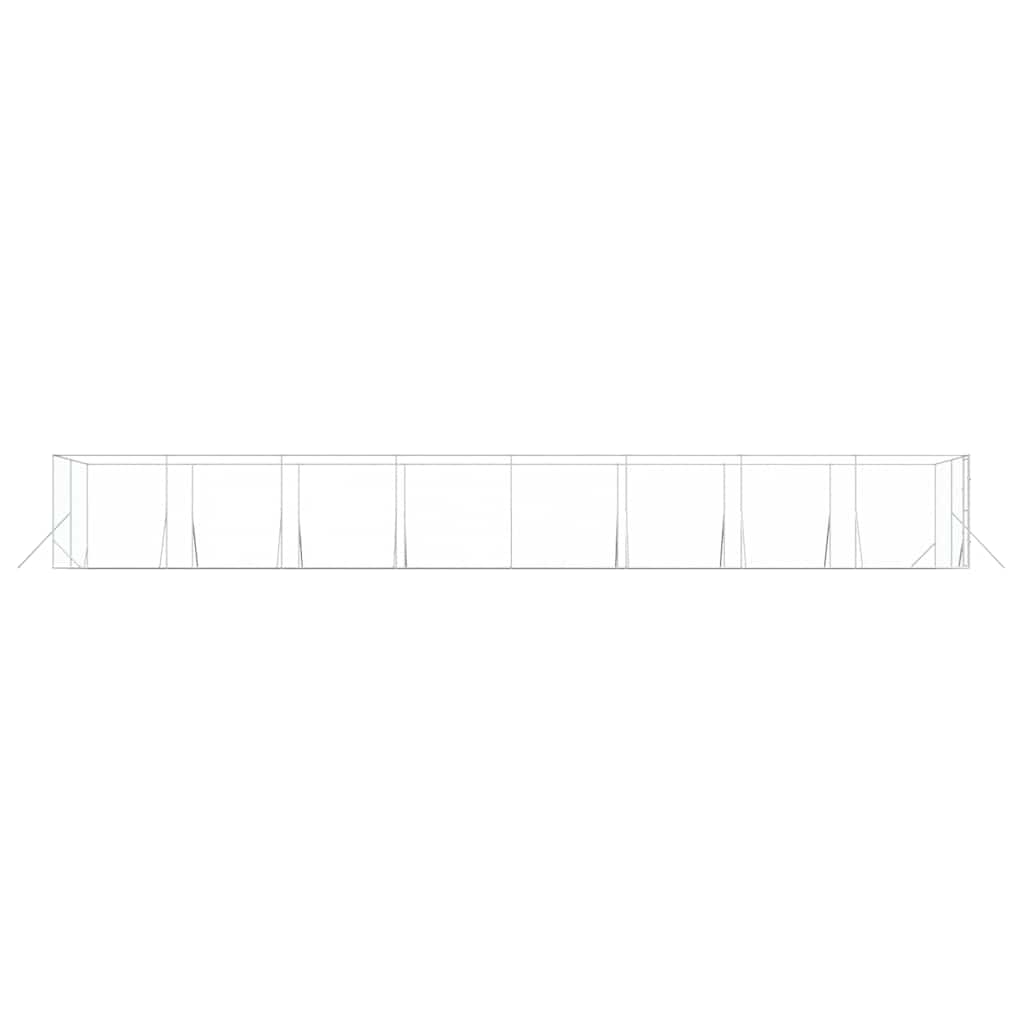 vidaXL Outdoor Dog Kennel Silver 4x16x2 m Galvanised Steel 6