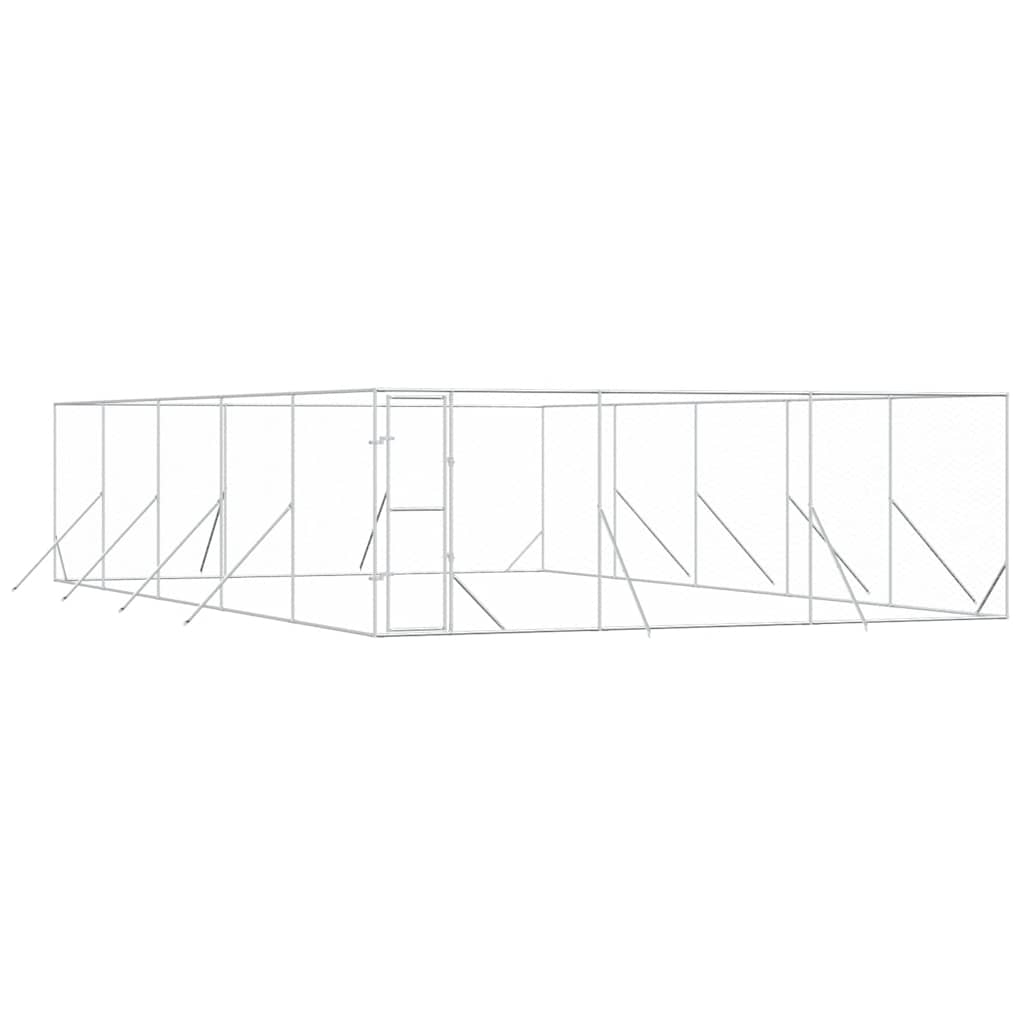 vidaXL Outdoor Dog Kennel Silver 6x10x2 m Galvanised Steel 2
