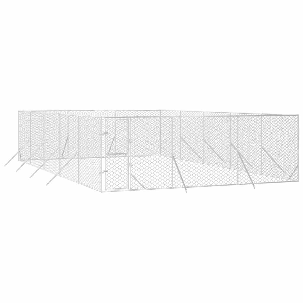 vidaXL Outdoor Dog Kennel Silver 6x10x2 m Galvanised Steel 3