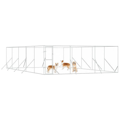vidaXL Outdoor Dog Kennel Silver 6x10x2 m Galvanised Steel 4