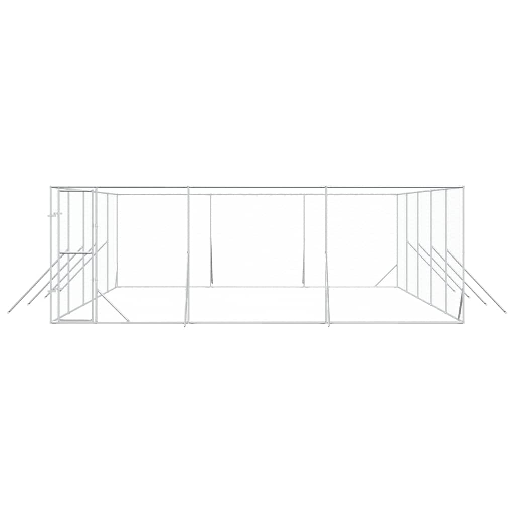 vidaXL Outdoor Dog Kennel Silver 6x10x2 m Galvanised Steel 5