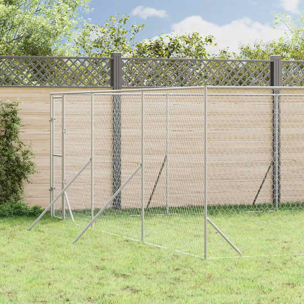 vidaXL Outdoor Dog Kennel Silver 6x10x2 m Galvanised Steel