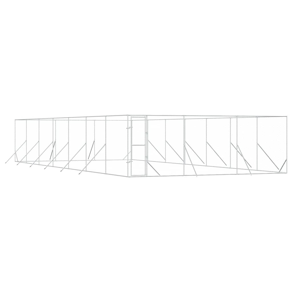 vidaXL Outdoor Dog Kennel Silver 6x14x2 m Galvanised Steel 2