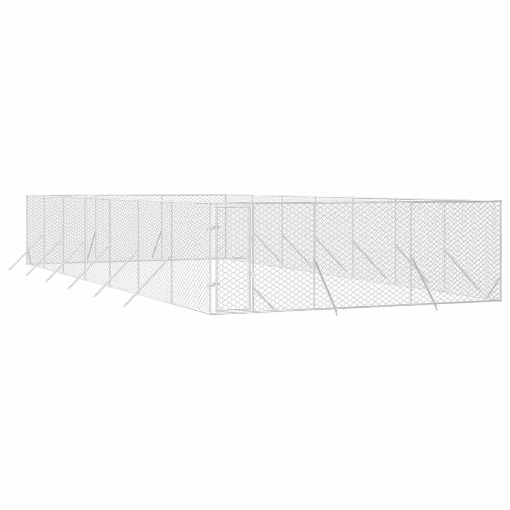 vidaXL Outdoor Dog Kennel Silver 6x14x2 m Galvanised Steel 3