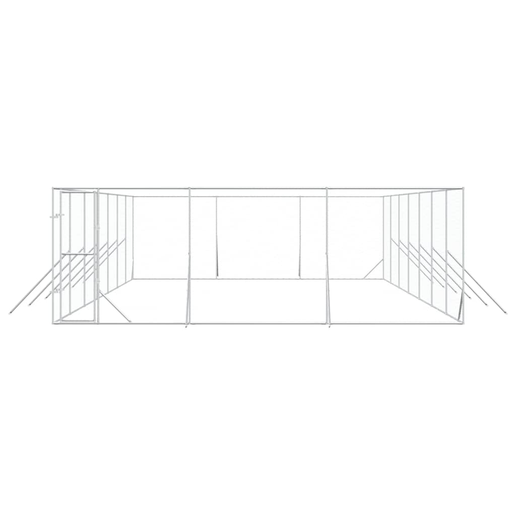 vidaXL Outdoor Dog Kennel Silver 6x14x2 m Galvanised Steel 5