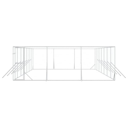 vidaXL Outdoor Dog Kennel Silver 6x14x2 m Galvanised Steel 5