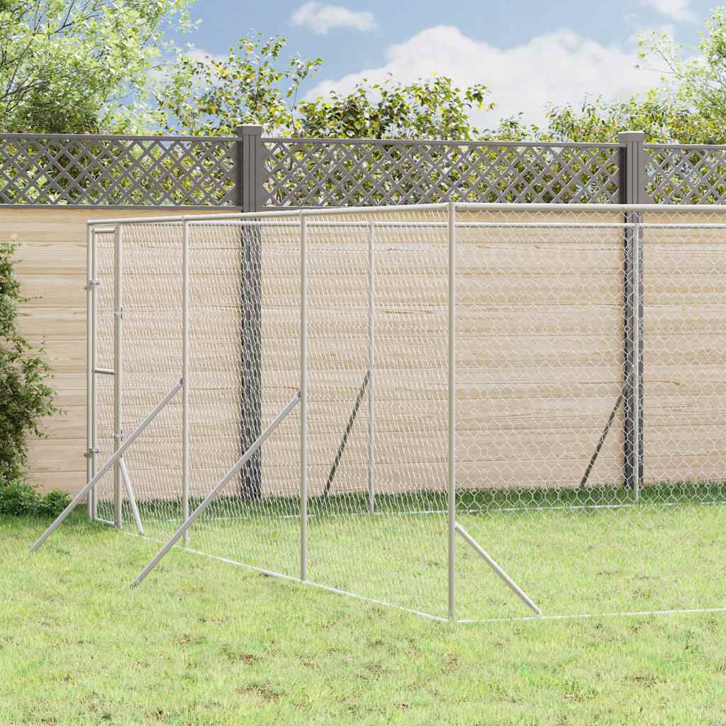 vidaXL Outdoor Dog Kennel Silver 6x14x2 m Galvanised Steel 1