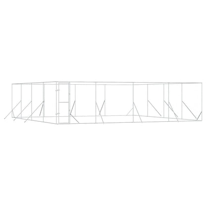 vidaXL Outdoor Dog Kennel Silver 8x8x2 m Galvanised Steel 2