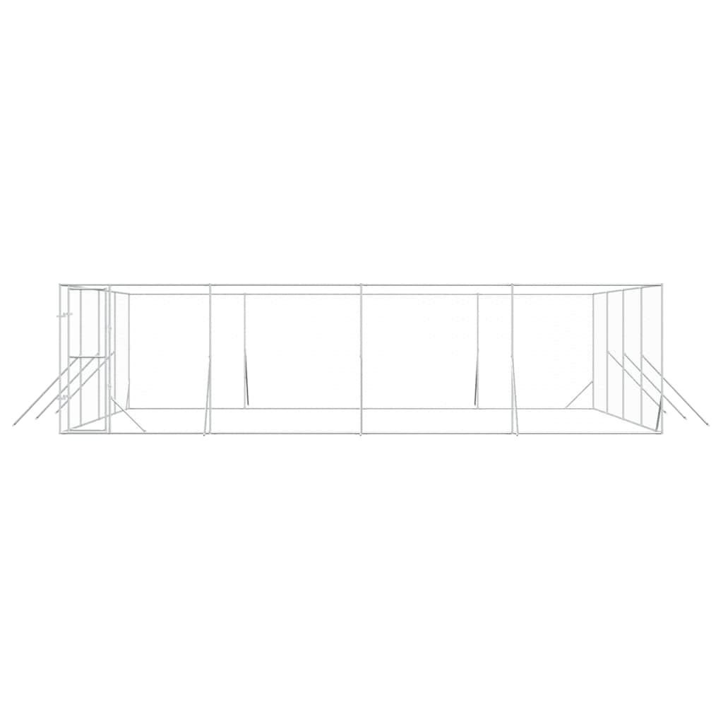vidaXL Outdoor Dog Kennel Silver 8x8x2 m Galvanised Steel 5