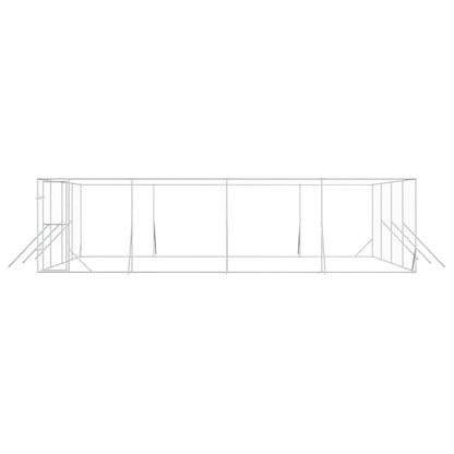 vidaXL Outdoor Dog Kennel Silver 8x8x2 m Galvanised Steel 5