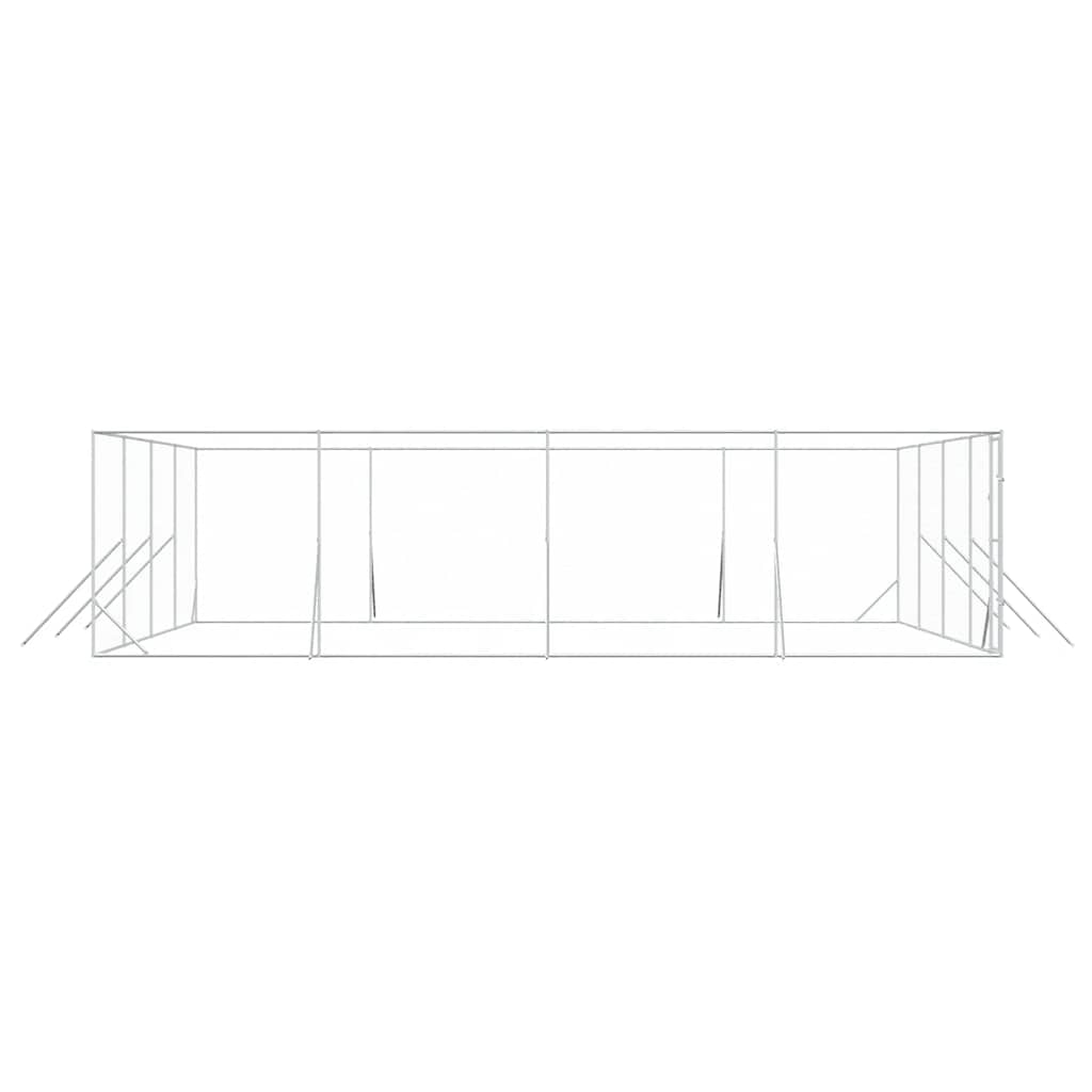 vidaXL Outdoor Dog Kennel Silver 8x8x2 m Galvanised Steel 6