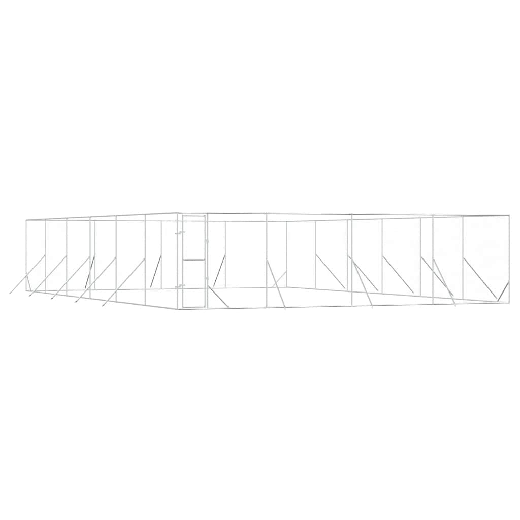 vidaXL Outdoor Dog Kennel Silver 8x12x2 m Galvanised Steel 2