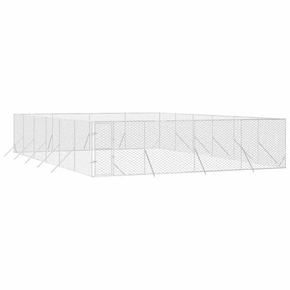 vidaXL Outdoor Dog Kennel Silver 8x12x2 m Galvanised Steel 3